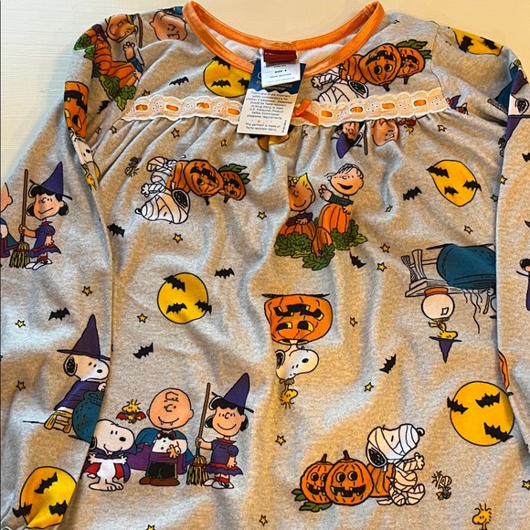 NWT Peanuts Nightgown - Gray and Orange - Picture 1 of 7